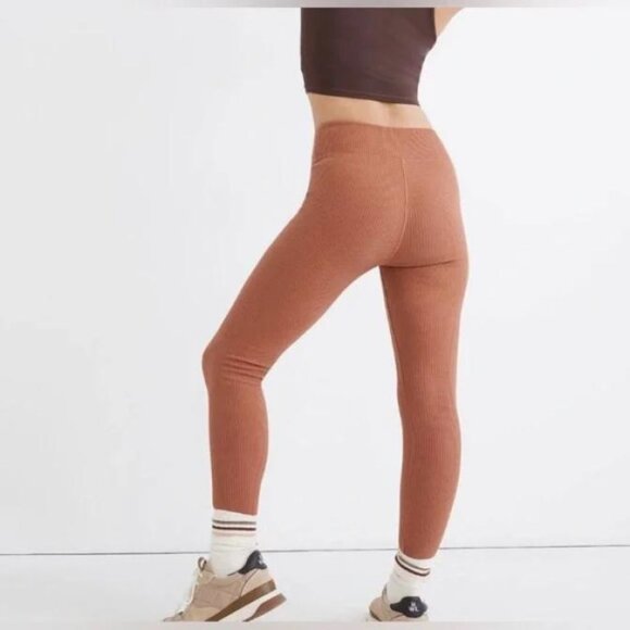 Madewell Ribbed Cinnamon Rust Leggings XL - Picture 2 of 7